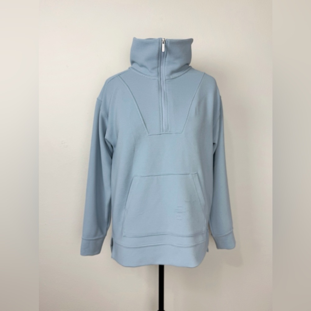 Zella Women 1/4 Zip Pullover Sweater Medium Blue Cozy Athleisure Gym Activewear